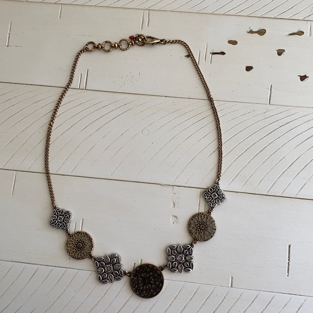 Lucky Brand Gold and Silver Patterned Necklace